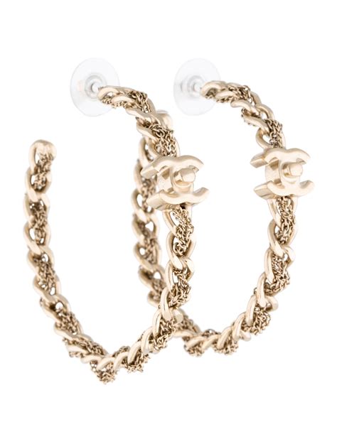 chanel textured hoop earrings description|chanel inspired hoop earrings.